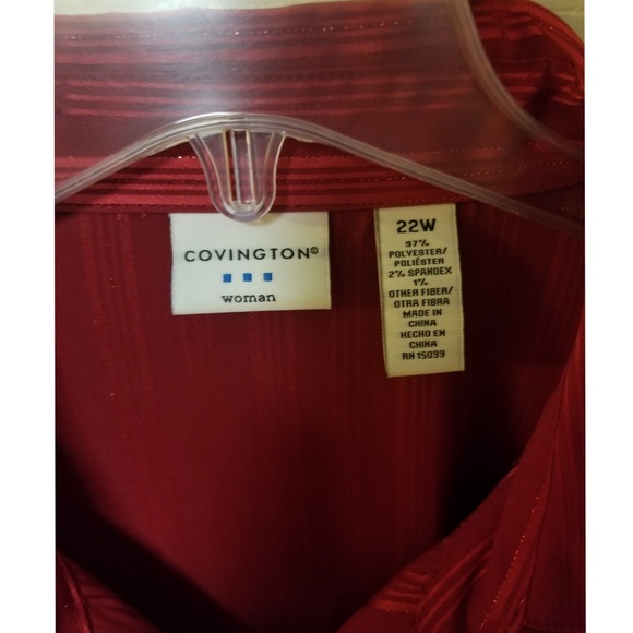 22W Covington Womens Striped Blouse - Picture 3 of 3